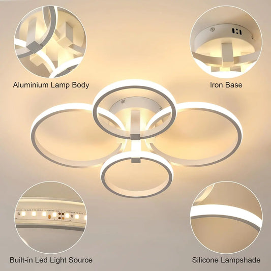 Modern LED Ceiling Light,LED Ceiling Light, Round Aluminium Ceiling Lamp For Living Room,Bedroom,Kitchen