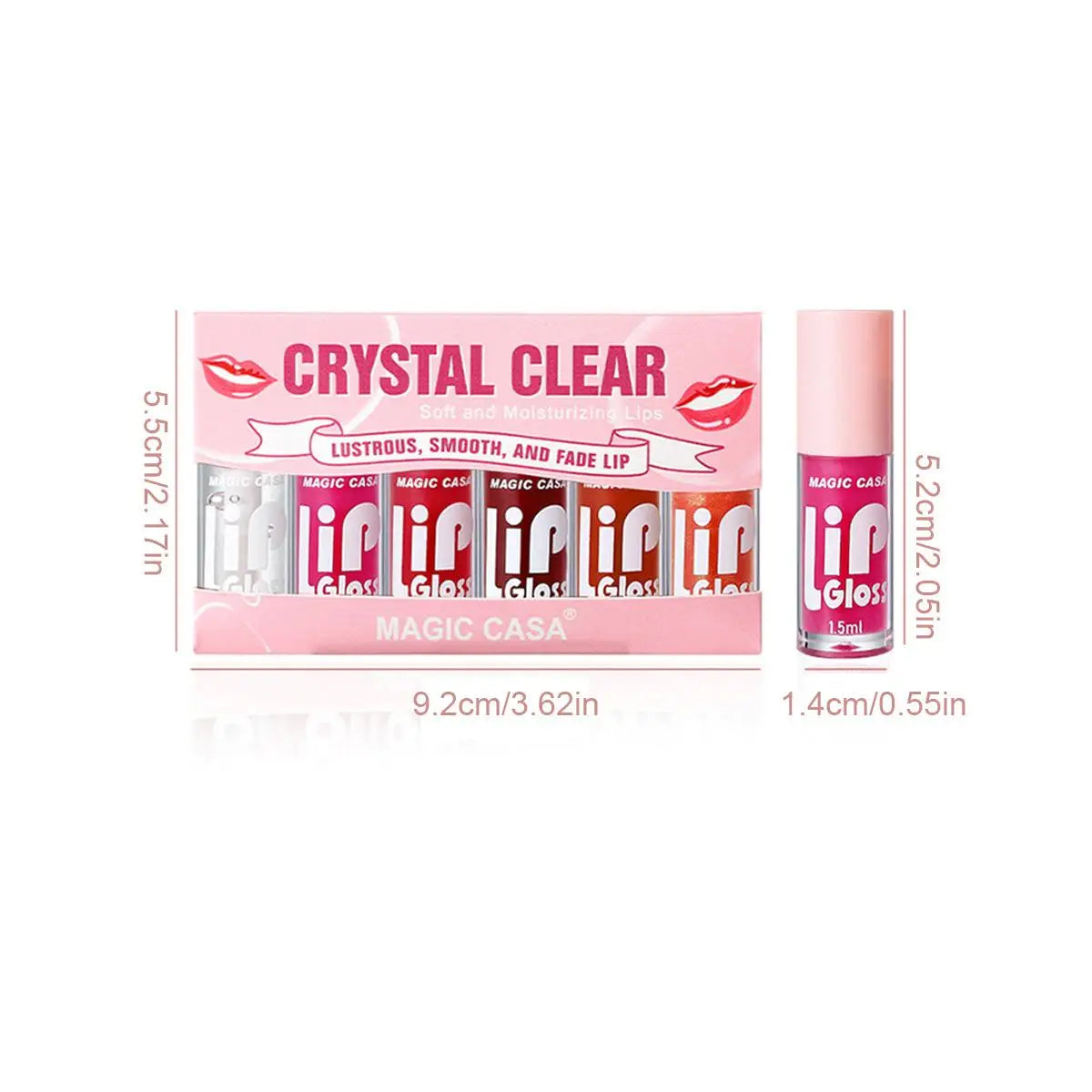 MAGIC CASA 6pcs/set Small bottle Hydrating Jelly Lip Oil long-lasting Moisturizing smooth shimmering Lip Hydrating Liquid