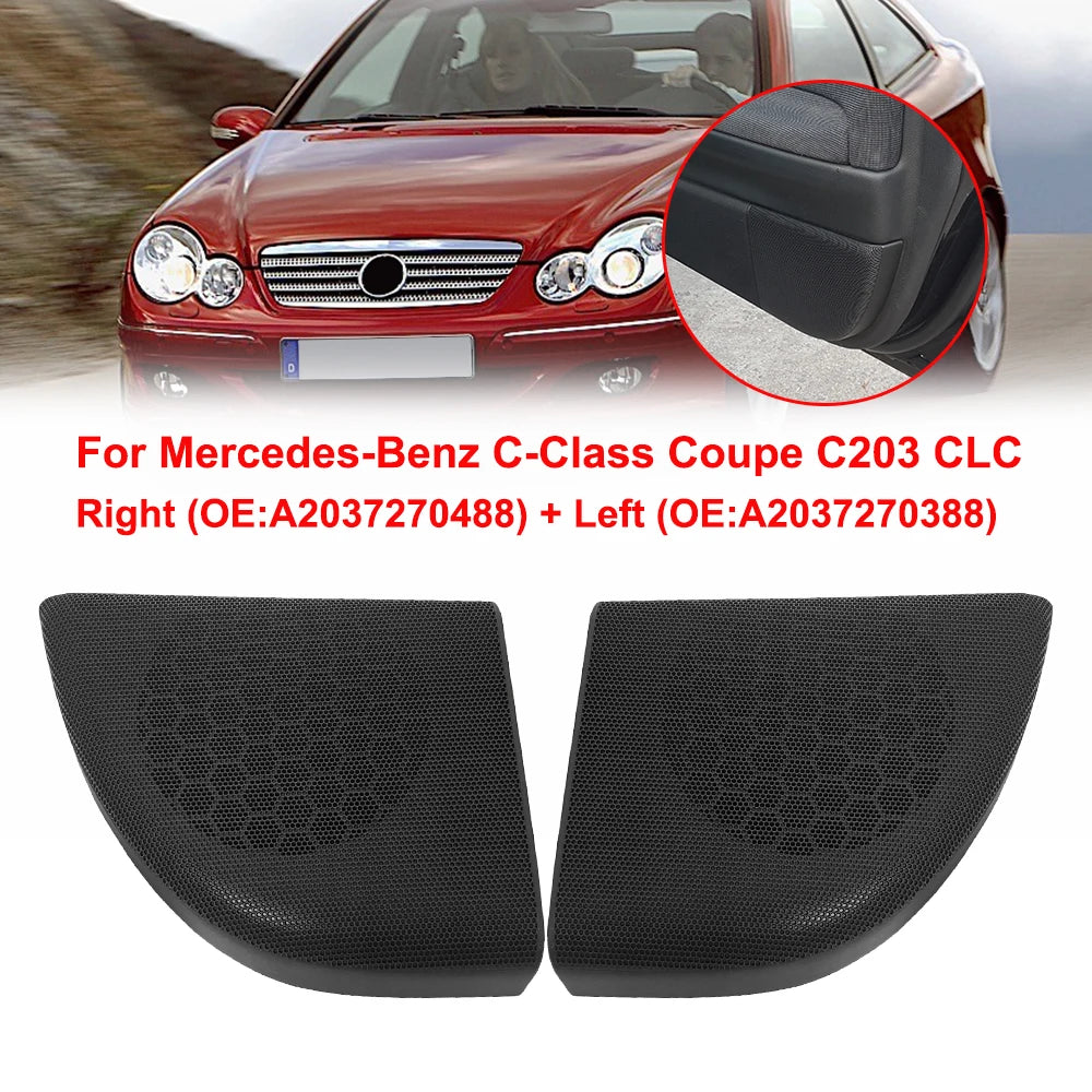 1 Pair Car Front Door Speaker Cover Trim Speaker Grille for Mercedes Benz CLC Class Coupe C203 2008-2011 A2037270388