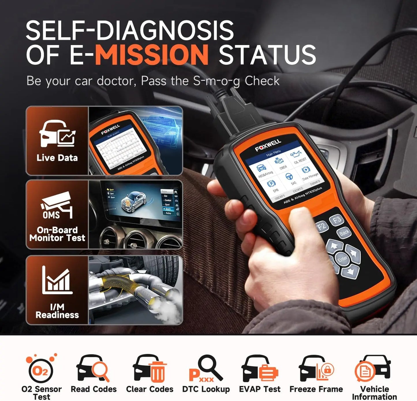 2025 FOXWELL NT630 Plus OBD2 Scanner Diagnostic Tool ABS Bleeding SRS SAS Oil Reset OBD2 Car Code Reader Bidirectional Scanner