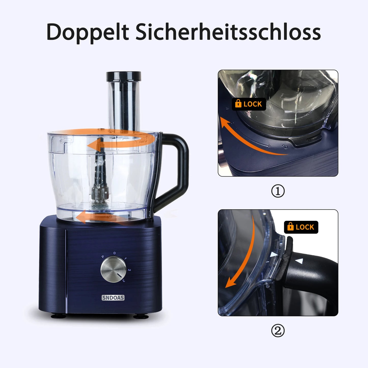 1300W Multi-Task Food Processor 3.5L Kneading 1.5L Blender Citrus Juicer 11 Professional Accessories Grinding/Chopping/Slicing