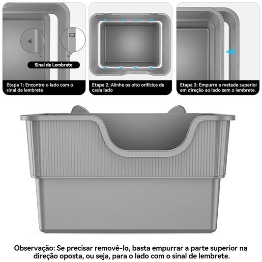 Amicura Cura Lite Cat Litter Box Semi-enclosed Splashproof Cat Tray Cat Toilet Cleaning extra-large litter box Pet Tray Bedpan