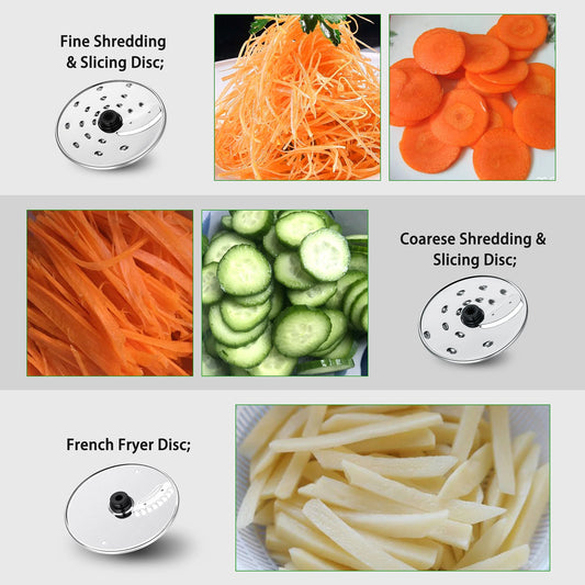 1300W Multi-Task Food Processor 3.5L Kneading 1.5L Blender Citrus Juicer 11 Professional Accessories Grinding/Chopping/Slicing