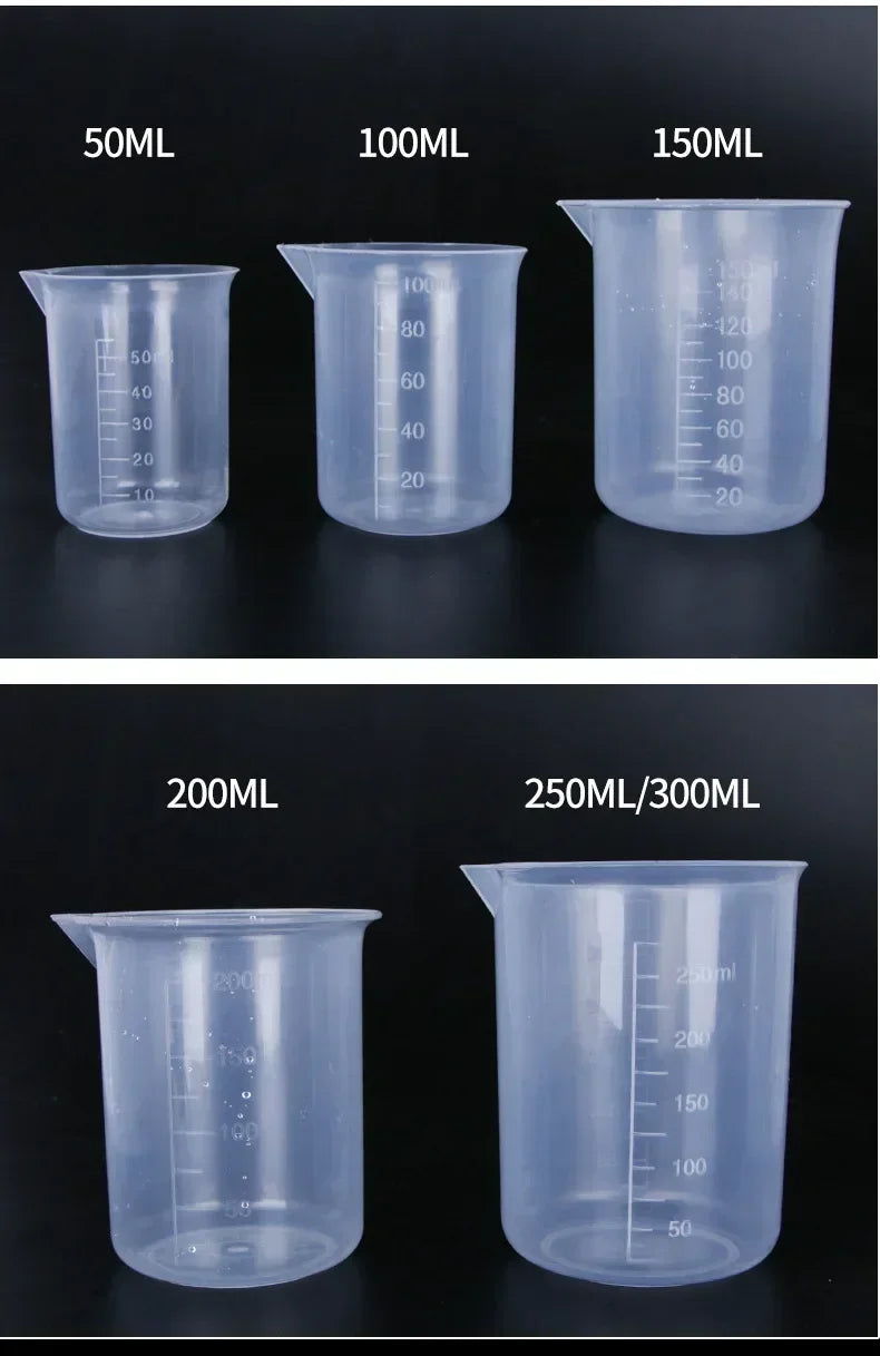 Lightweight 1PC Transparent with Scale Plastic for Kitchen Laboratory Test Measuring Cup Beaker Mixing Cups Graduated Cylinder