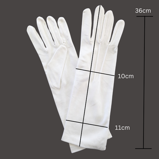 Santa Claus Long White Gloves with embroidered SC Logo