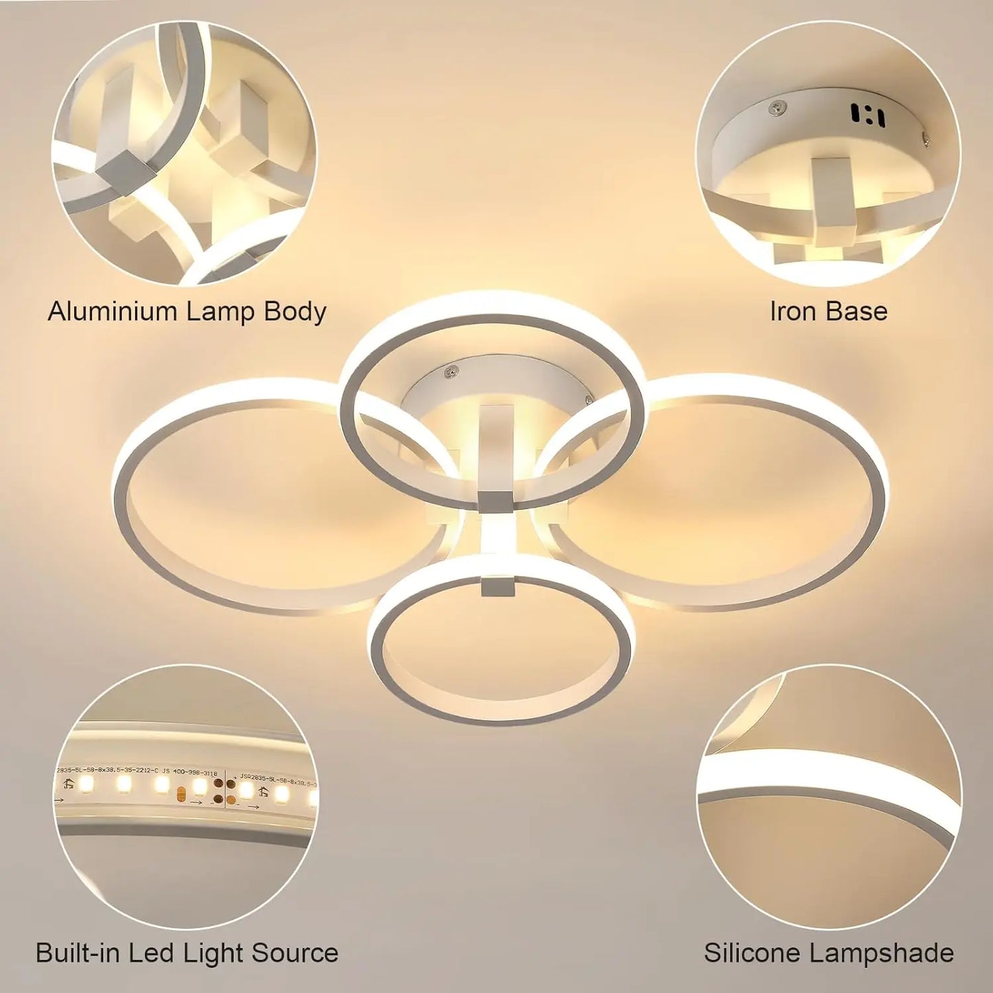 Modern LED Ceiling Light,LED Ceiling Light, Round Aluminium Ceiling Lamp For Living Room,Bedroom,Kitchen