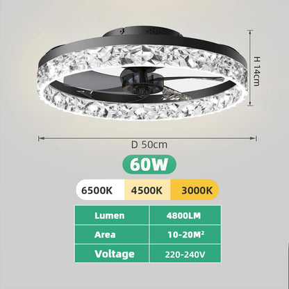 Nordic Ceiling Fan Led Lighting Modern Dimmable Remote Control Living Room Fans Household Electric Fan Mute Lamp Ceiling Lamp