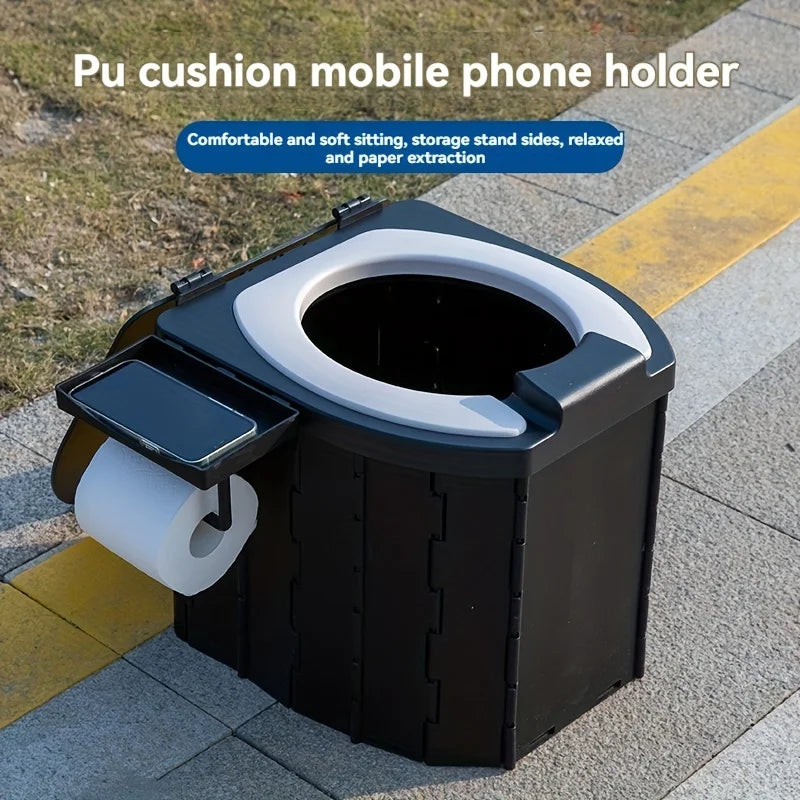 Folding Toilet Outdoor Closestool Portable Collapsible AntiOdor Storage Box Car Toilet Adult SelfDriving Travel Emergency Toilet