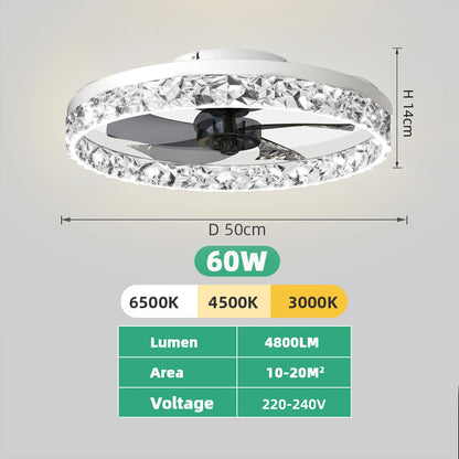 Nordic Ceiling Fan Led Lighting Modern Dimmable Remote Control Living Room Fans Household Electric Fan Mute Lamp Ceiling Lamp