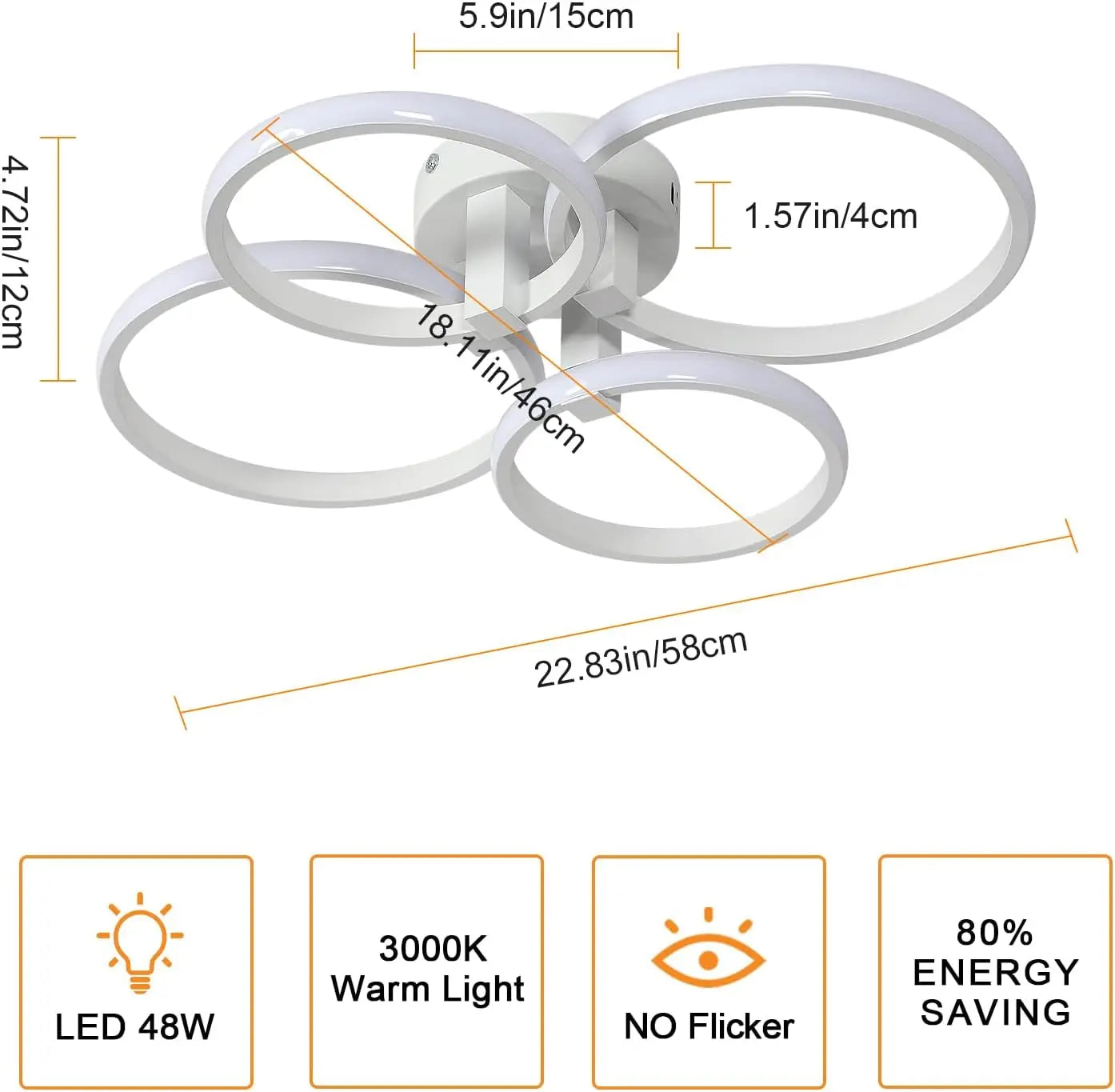 Modern LED Ceiling Light,LED Ceiling Light, Round Aluminium Ceiling Lamp For Living Room,Bedroom,Kitchen