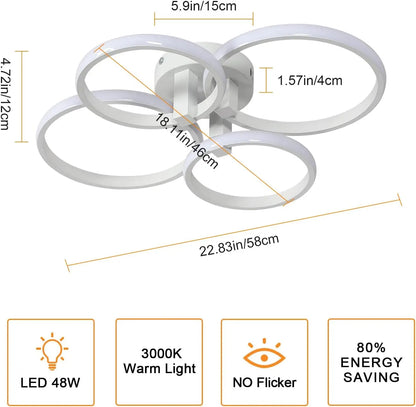 Modern LED Ceiling Light,LED Ceiling Light, Round Aluminium Ceiling Lamp For Living Room,Bedroom,Kitchen