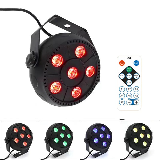 LED Par Light 6x3W RGBW DJ Controller Disco Party Holiday Christmas Bar Club Wedding Birthday Gig Stage Light