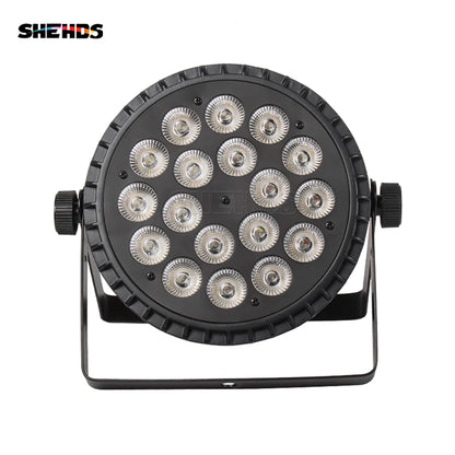 SHEHDS 4PCS Aluminum Alloy LED Flat Par 18x12W RGBW/18x18W RGBWA+UV LED Lighting DMX512 Disco Professional Stage DJ Equipment