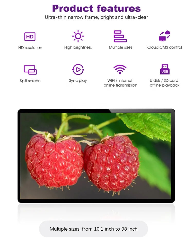 In-Room Touch Screen Advertising Release Digital Signboards Displays for Indoor/Outdoor Floor Stand LCD Video Wall Media