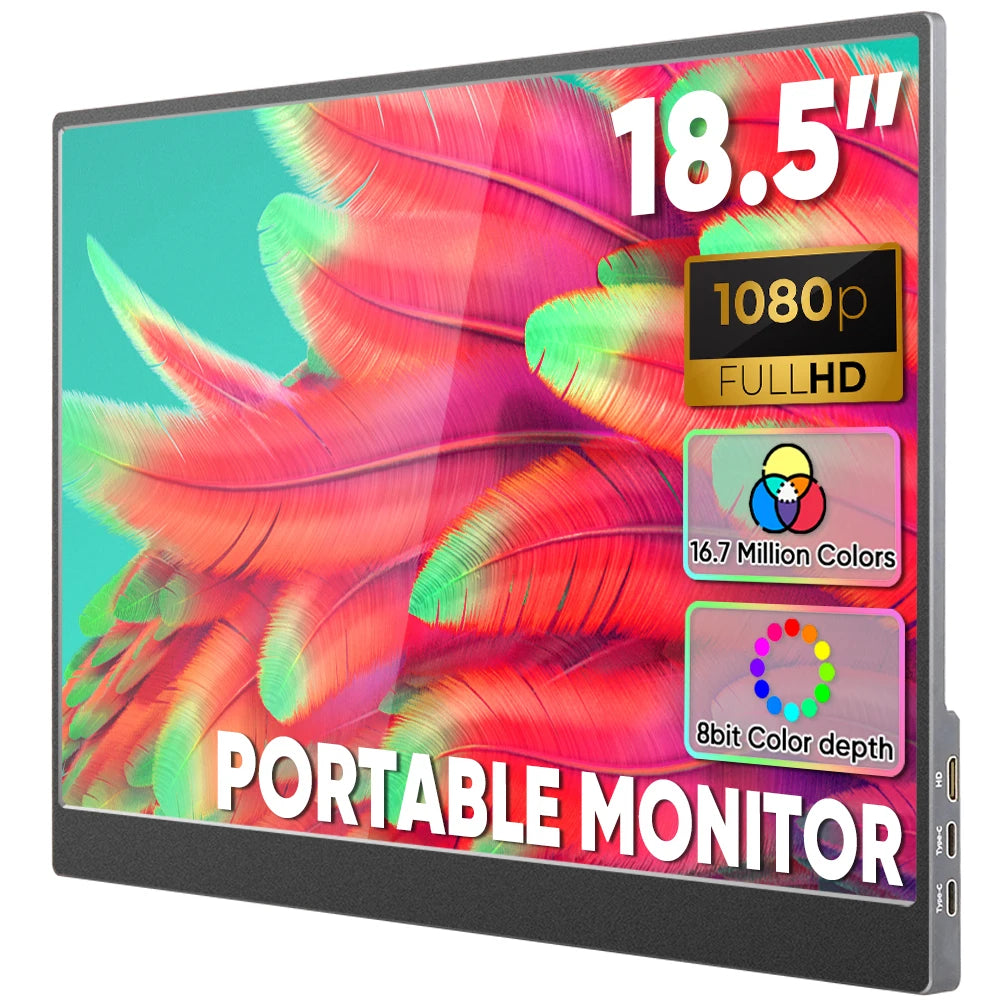 Factory Wholesale 18.5 Inch Portable 1080P Laptop Monitors Custom Logo FHD HDR USB-C HD Gaming IPS External Screen for Laptop