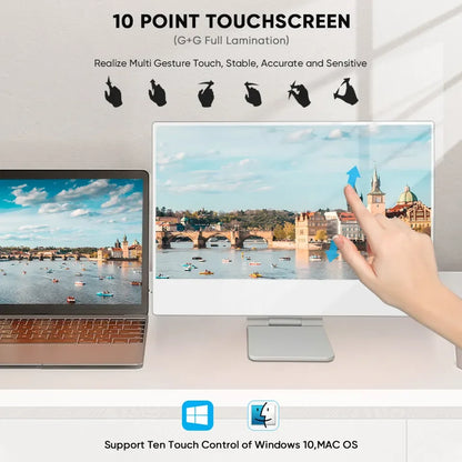 16 Inch Touchscreen FHD IPS Display USB-C HD Portable Monitor for Laptop with Cover and Speakers External Monitor