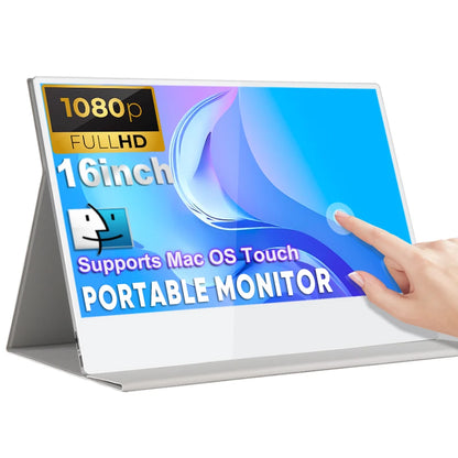 16 Inch Touchscreen FHD IPS Display USB-C HD Portable Monitor for Laptop with Cover and Speakers External Monitor