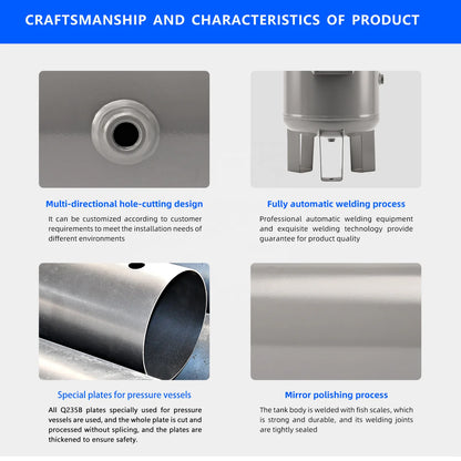 Manufacturers Can Customize 30L Vertical air Compressor Receiver Pressure Carbon Steel Buffer Storage tank