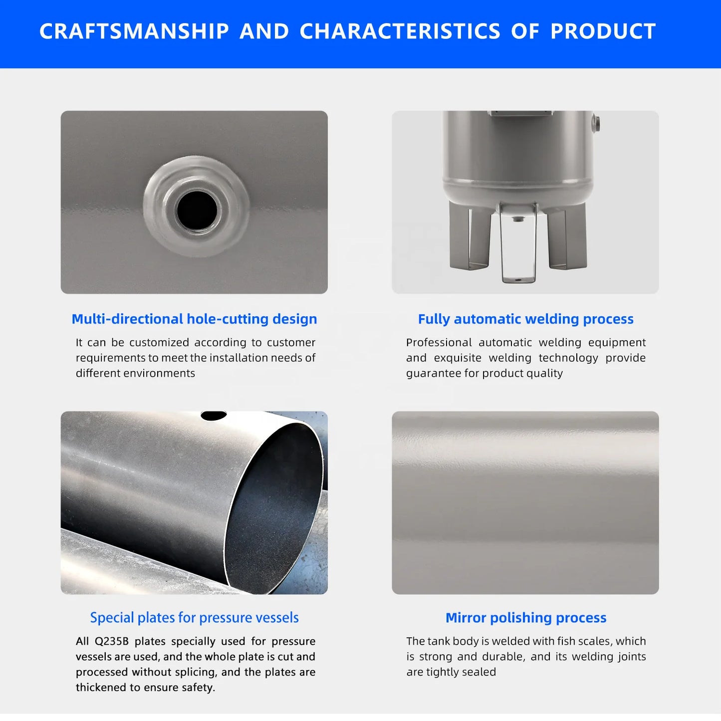 Manufacturers Can Customize 30L Vertical air Compressor Receiver Pressure Carbon Steel Buffer Storage tank