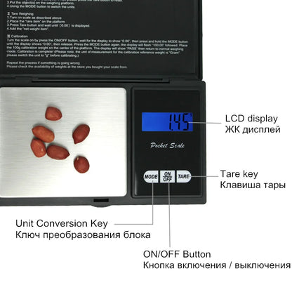 1000g 0.1g/200g 0.01g/500g 0.01g Portable Electronic Scales Jewelry Gold Gram Weight Balance Jewelry Electronic Scales