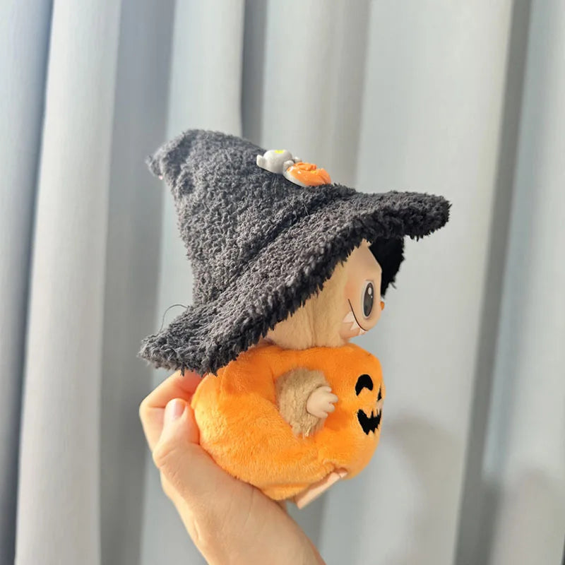 Hot Halloween Labubu Clothes Cute Pumpkin Bat Ghost 2-piece Outfit Mini Plush Doll Clothing Fashion Doll Accessories