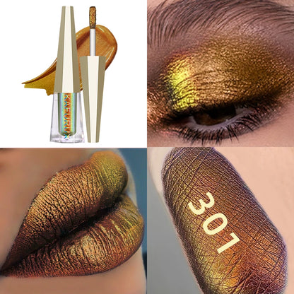 Chrome Shifting Pigments Chameleon Liquid Lipstick or Eyeshadow Shiny Long Lasting Multichrome High Quality Lip Gloss Lip Makeup