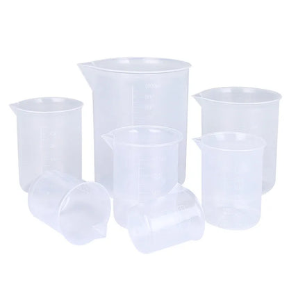 50ML/100ML/300ML/500ML Transparent Plastic Beaker Cup Laboratory Scale Mug Kitchen Baking Supplies Measurement Tool