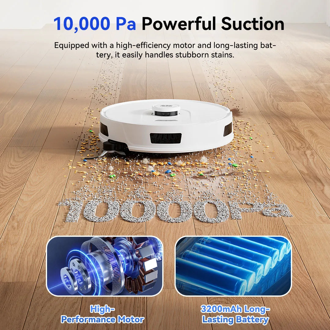 Redkey R10 Robot Vacuum Cleaner 2-in-1 Auto Vacuum Mop Wiping Function LiDAR Navigation Strong 4000Pa Suction Power 4 L Dust Bag