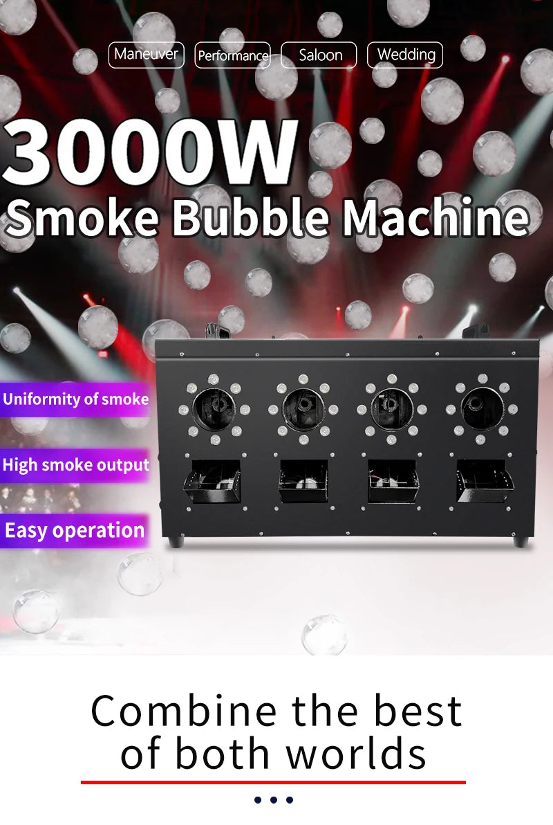 Smoke Bubbles Machine Fog Bubble Machine Haze Bubble Machine LED RGBW Audience DJ Alien Stage Party  Wedding Professional Effect