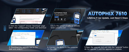 Autophix 7610 OBD2 Automotive Scanner for VW/AUDI All System EOBD/OBDII Code Reader ABS SRS Oil EPB D.PF TPMS Reset Car Tool
