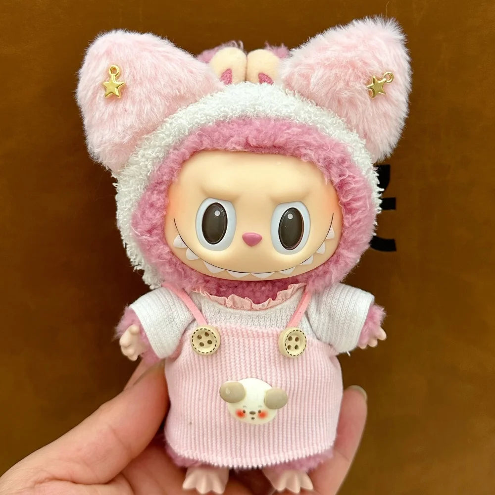 Doll Clothes For 15-17CM I II III Labubu Outfits Mini Plush Cotton Idol Doll Universal Clothing Sitting Party Accessories Gifts