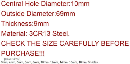 #12 Replaceable Meat Grinder Plate OD 69mm Center 10mm Hole 3-20mm Manganese Steel Chopper Mincer Disc For Mixer Food Chopper