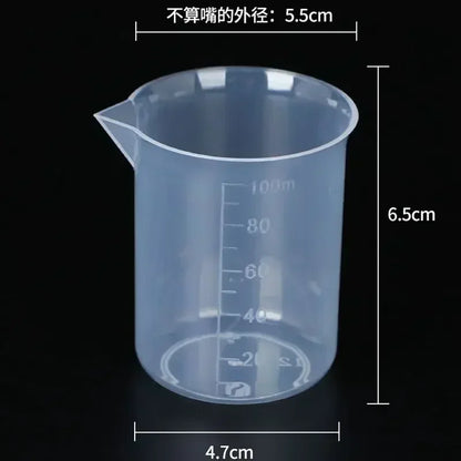 Lightweight 1PC Transparent with Scale Plastic for Kitchen Laboratory Test Measuring Cup Beaker Mixing Cups Graduated Cylinder