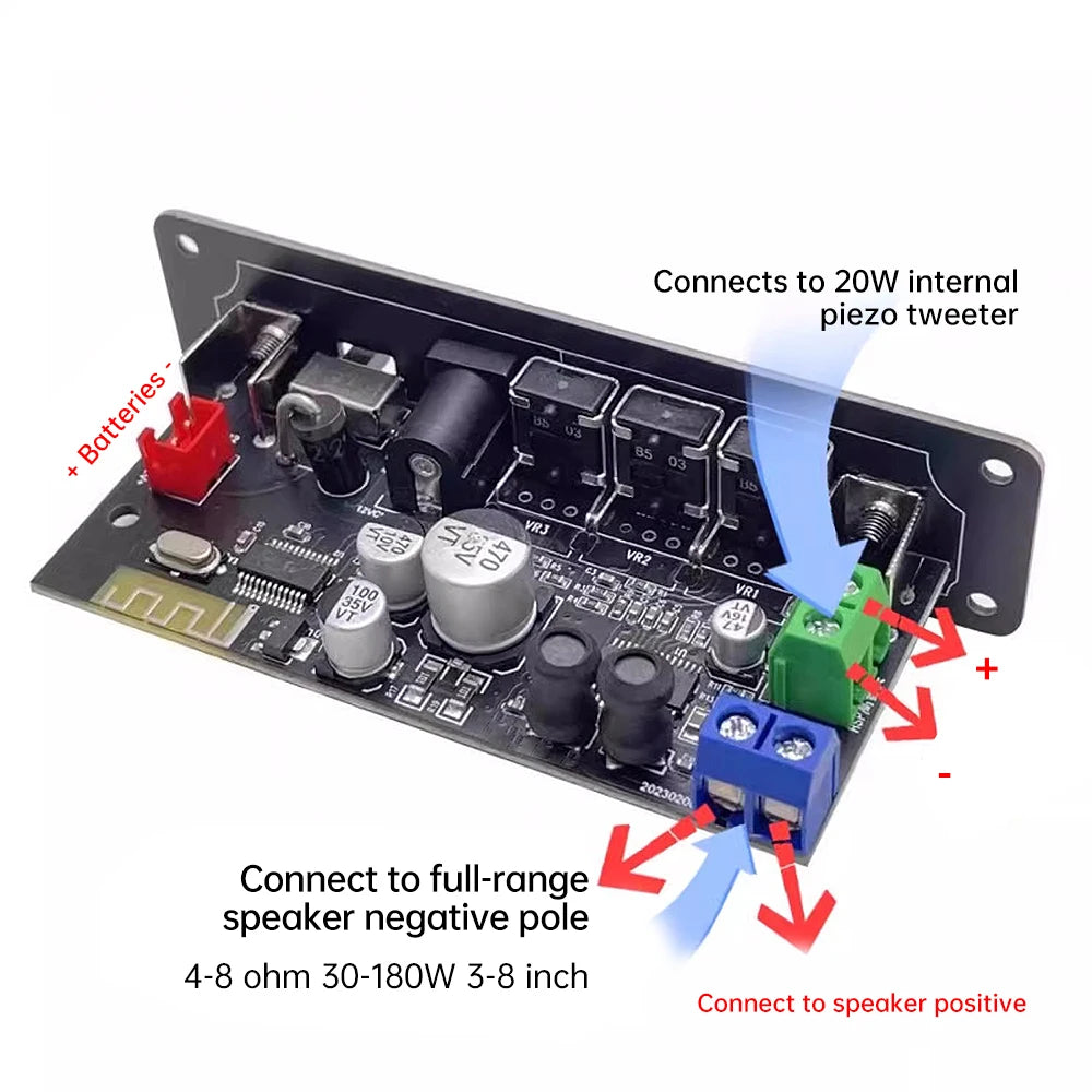 DC12V MP3 WMA Decoder Board HIFI High Bass BT 5.1 Amplifier Board Car Amplifier Module Audio Receiver for DIY Modification