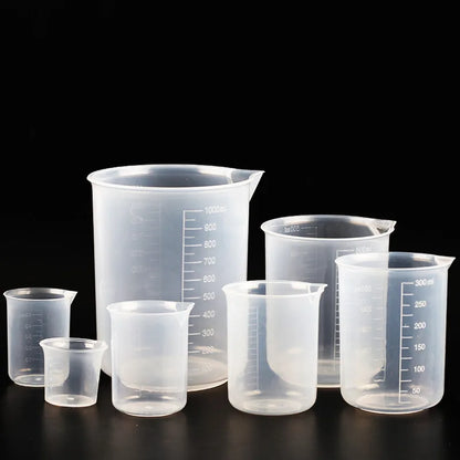 50ML/100ML/300ML/500ML Transparent Plastic Beaker Cup Laboratory Scale Mug Kitchen Baking Supplies Measurement Tool