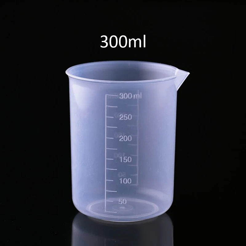 50ML/100ML/300ML/500ML Transparent Plastic Beaker Cup Laboratory Scale Mug Kitchen Baking Supplies Measurement Tool
