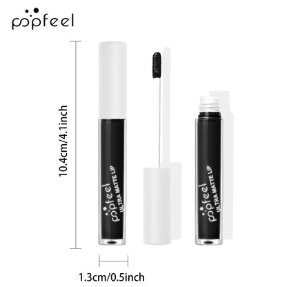 POPFEEL Hallowmas Lip Makeup Kit Black Lip Stick Black Lip Gloss Matte Lip Stick Long Lasting