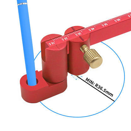 300mm Adjustable Drawing Circle Ruler,Aluminum Compass Scribe Center Finder,Woodworking Fixed-Point Circle Line Marking Gauge