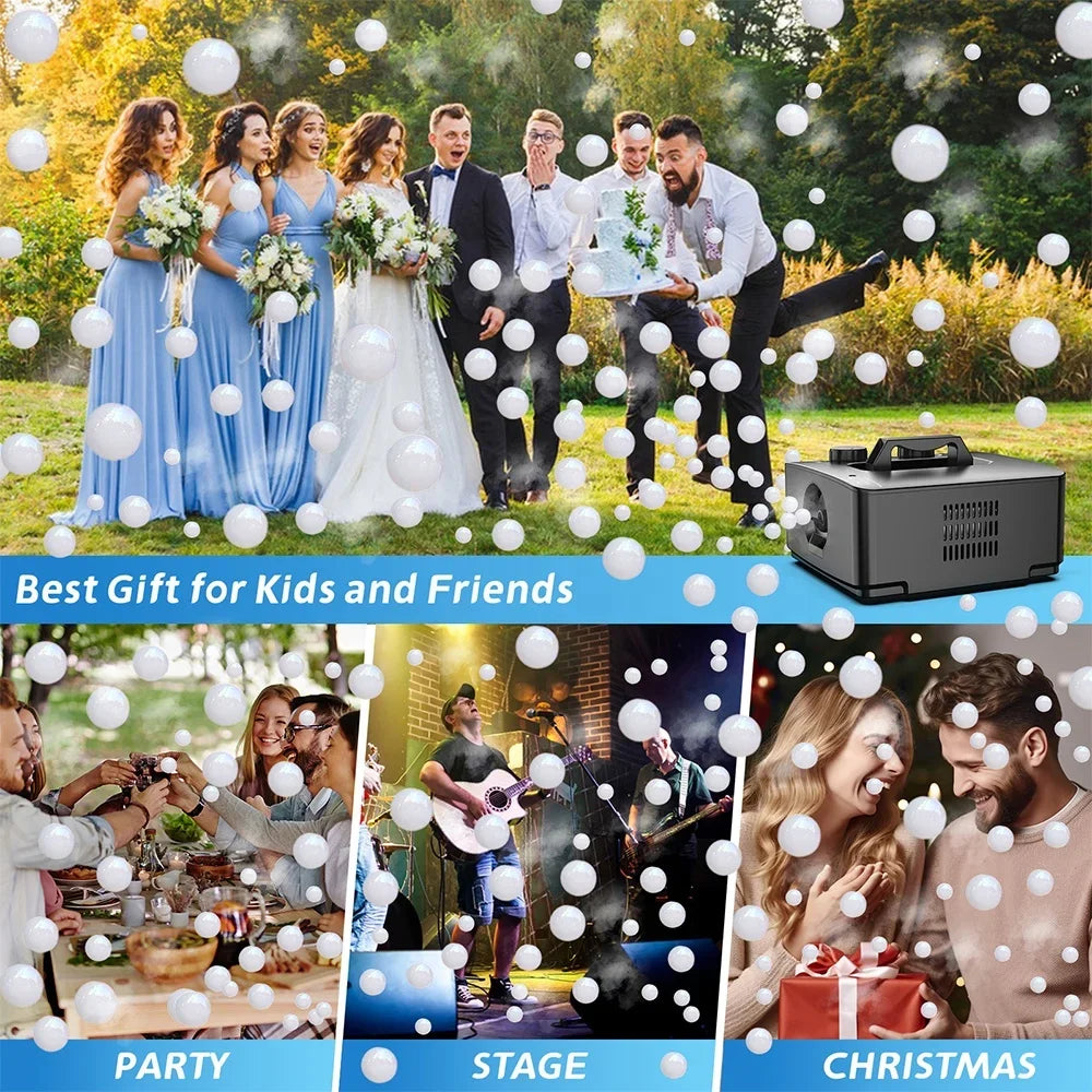 , 2-in-1 Fog Bubble Machine, Indoor and Outdoor Birthday Wedding Halloween Party No Spill Smoke Bubble Machine