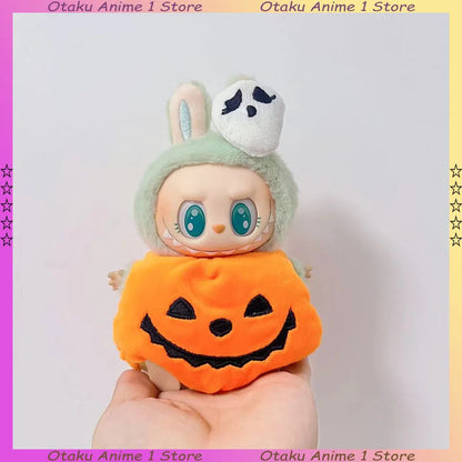 Hot Halloween Labubu Clothes Cute Pumpkin Bat Ghost 2-piece Outfit Mini Plush Doll Clothing Fashion Doll Accessories
