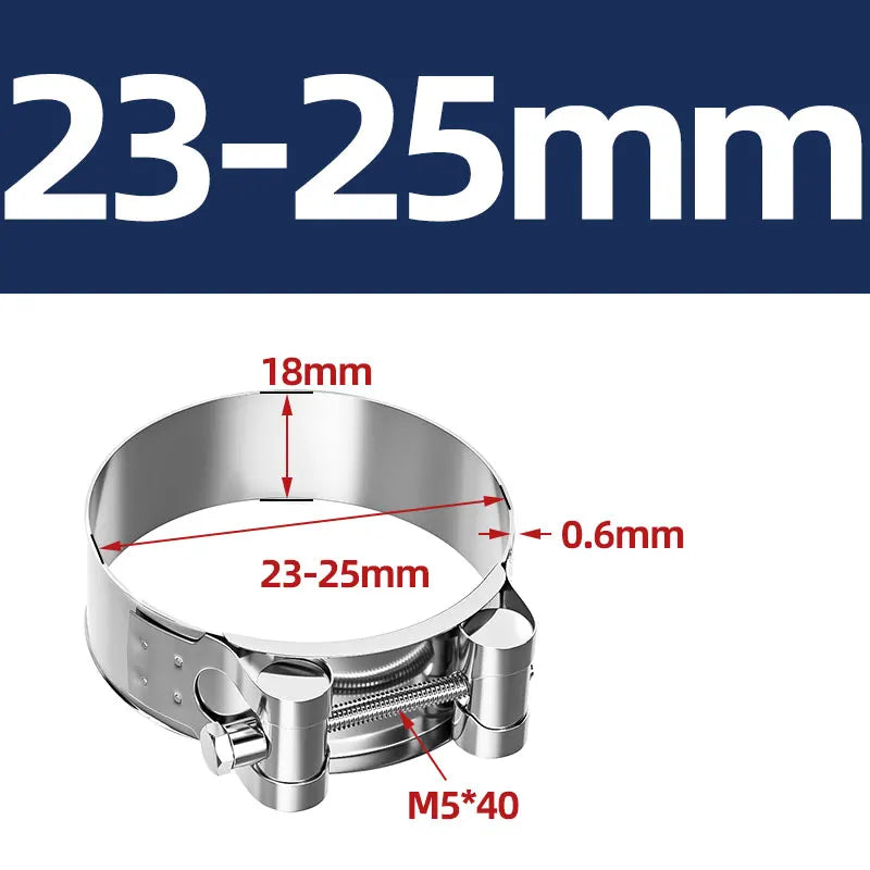 Powerful Clamp 304 Stainless Steel Hose Air Water Pipes Exhaust Fuel Clip Motorcycle Muffler Clamps Durable Sealing Welding Tool