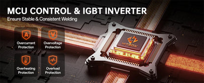 HITBOX 7 in 1 MIG Welding Machine 200A MMA/Gas Flux MIG/Lift TIG/Spot Welding/Spool Gun/Single Pulse Aluminium Welder Home DIY