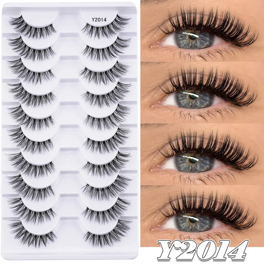 SHIDISHANPIN Cat Eye Lashes Soft Wispy Clear Band Lashes With Winged Ends For Extended Eye Look Natural Half EyelashesMakeup