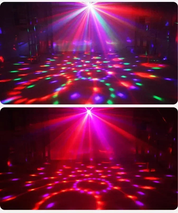 RGB LED Stage Disco Light Rotating DJ Ball Strobe Remote Sound Control Magic Dance Car Christmas Gift Party Club Laser Show Lamp