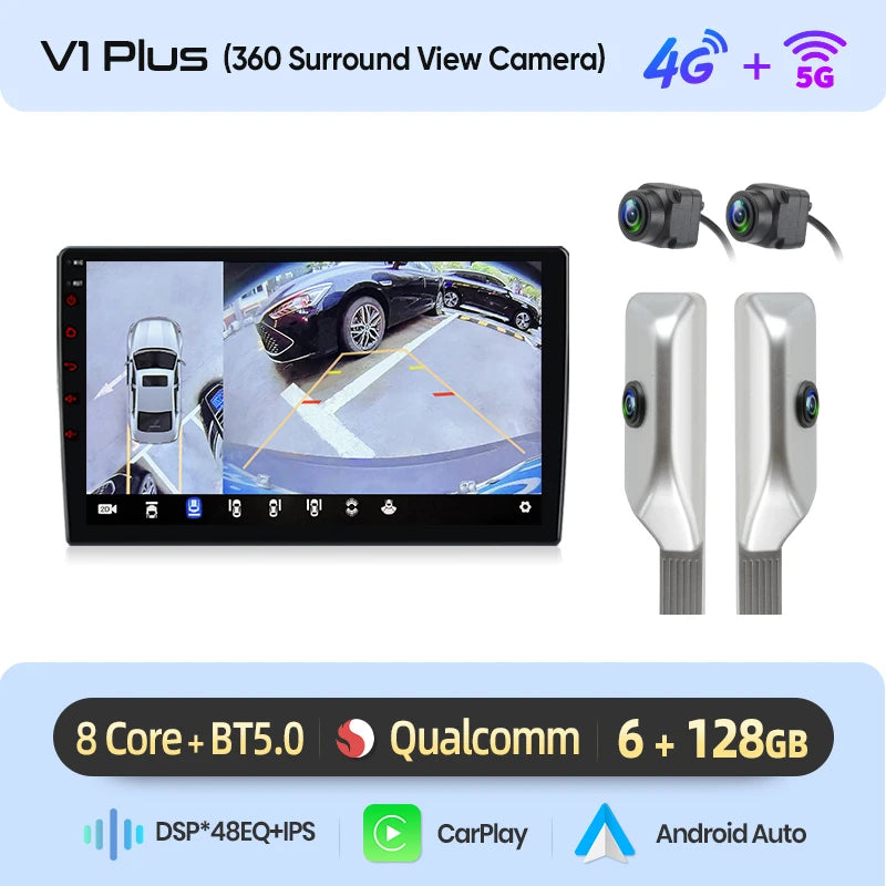 Junsun Android Wireless CarPlay Auto Car Radio For Volkswagen Touareg 2002-2010 Intelligent Systems RDS DSP GPS FM BT SWC