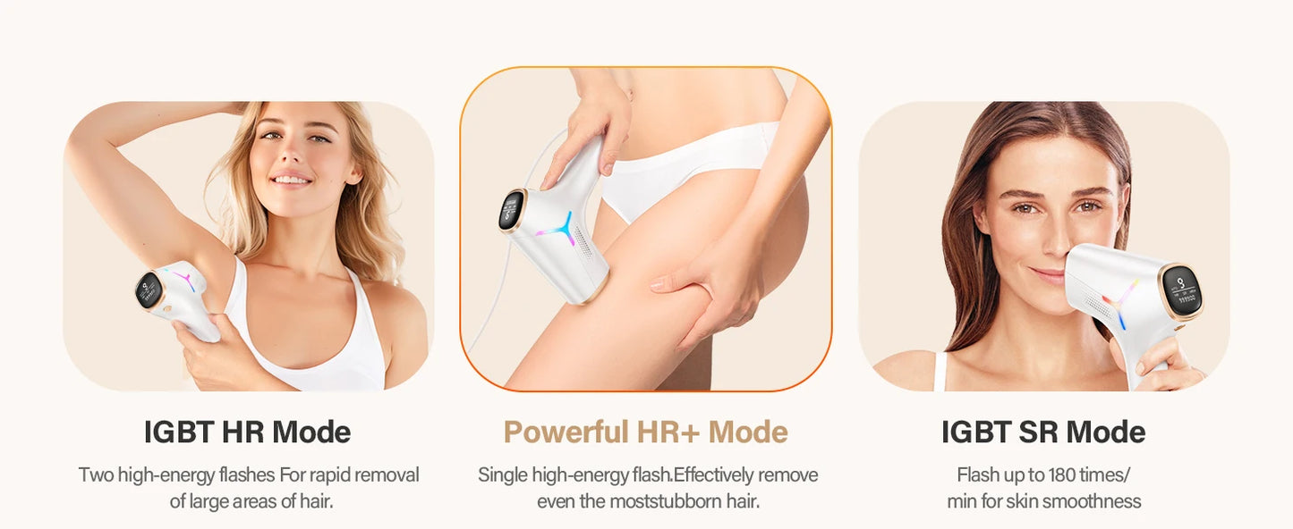 Laser Hair Removal 999999+ Fast flashes 3 In 1 IPL At Home Hair Remover Machine for Women Men Permanent Epilator on Face Body
