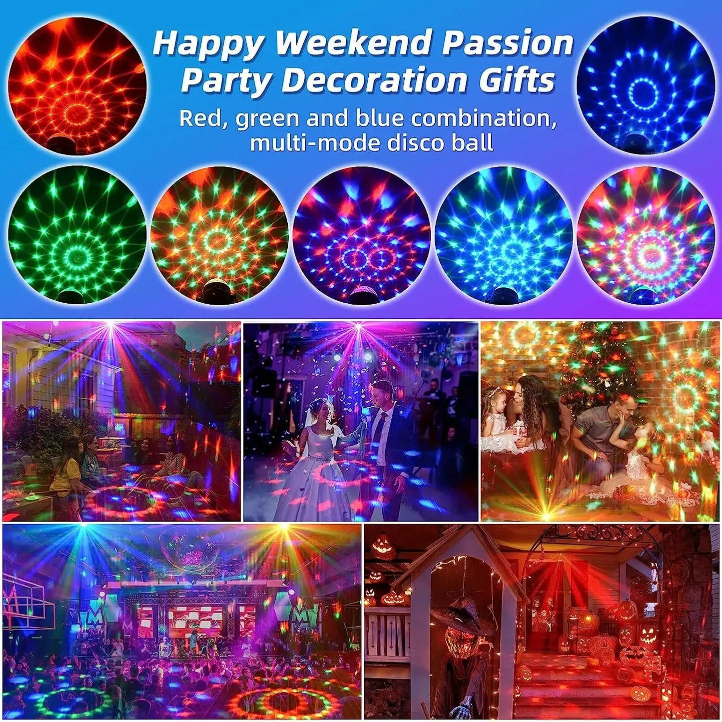 1-4Pack Aalternating Fashing Light Stage Lamp with Remote Control EU Disco Ball Lamps for Home Room Parties Birthday Wedding Bar