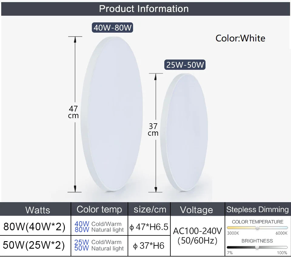 MARPOU LED Ceiling Light 80W 50W Modern Dimmable Smart Lamp With Remote Control Ceiling Lamp For Living Room Bathroom Kitchen