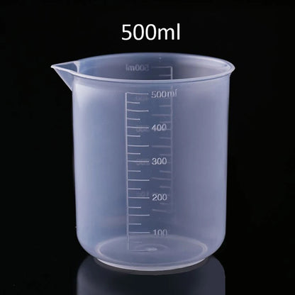 50ML/100ML/300ML/500ML Transparent Plastic Beaker Cup Laboratory Scale Mug Kitchen Baking Supplies Measurement Tool