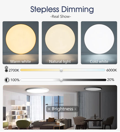 MARPOU LED Ceiling Light 80W 50W Modern Dimmable Smart Lamp With Remote Control Ceiling Lamp For Living Room Bathroom Kitchen